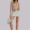 Chara Embellished Mirror Mini Skirt