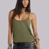 Aleya Beaded Top in Khaki