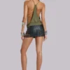 Aleya Beaded Top in Khaki