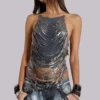 Strings Attached Backless Top in Chainmail