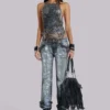Strings Attached Backless Top in Chainmail