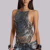 Strings Attached Backless Top in Chainmail