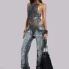 Strings Attached Backless Top in Chainmail