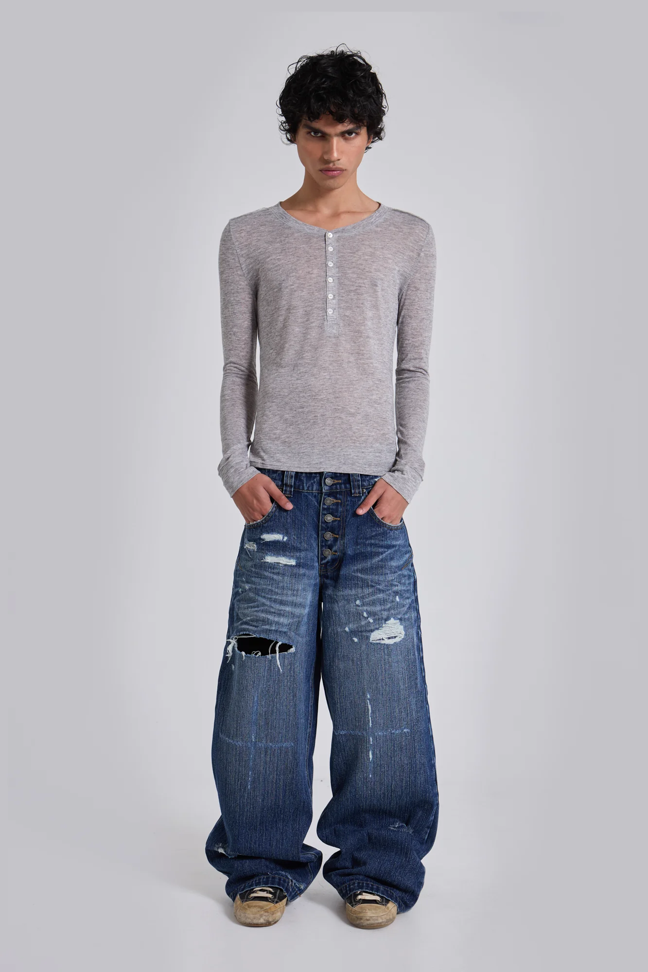 2188-grey-marl-haze-henley-top-3.webp Grey Marl Haze Henley Top