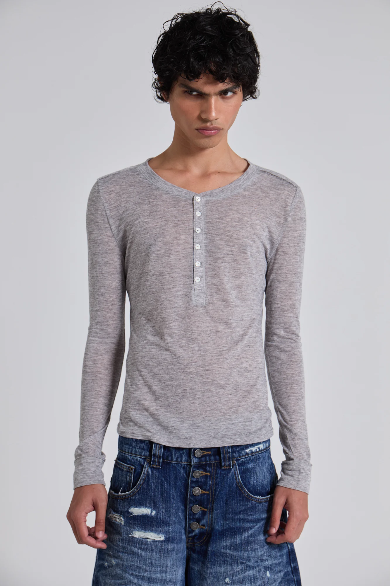 2188-grey-marl-haze-henley-top-7.webp Grey Marl Haze Henley Top