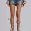 Hena Studded Denim Mini Skirt