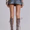 Hena Studded Denim Mini Skirt
