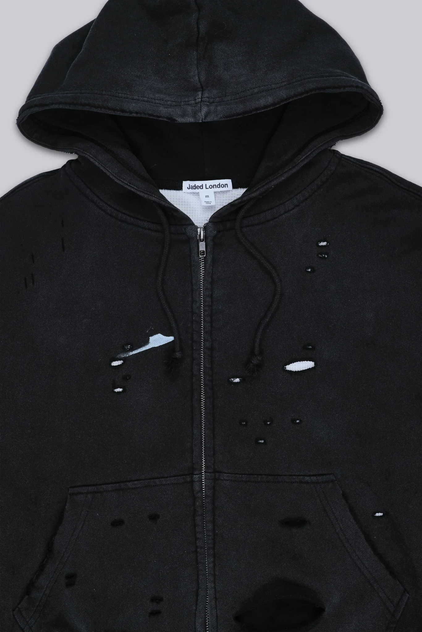 Sun Faded Waffle Lined Zip Hoodie