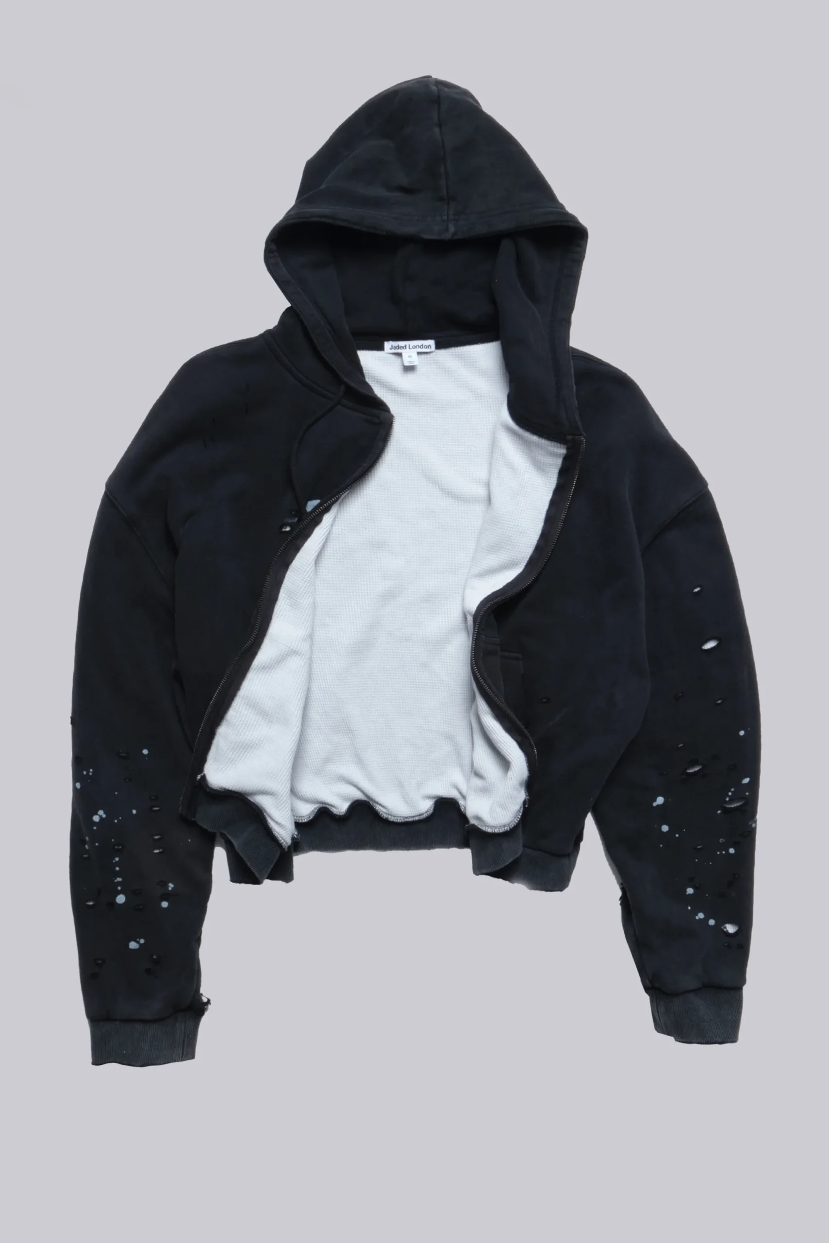 Sun Faded Waffle Lined Zip Hoodie