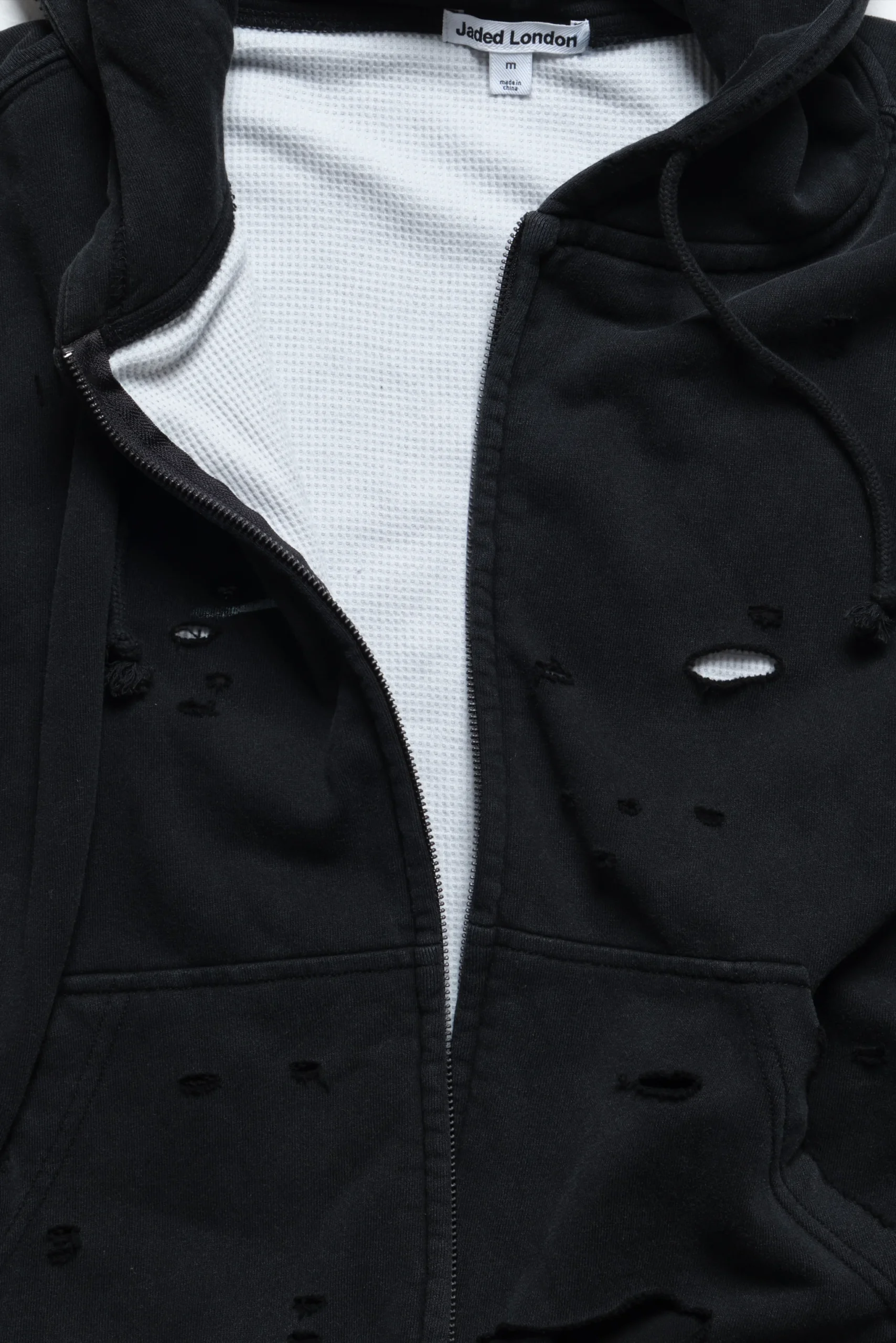 Sun Faded Waffle Lined Zip Hoodie