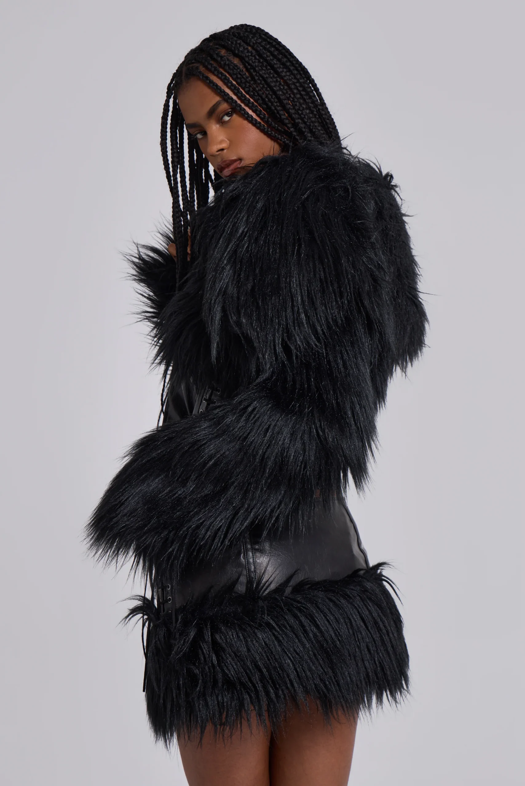 Viera Faux Fur and Leather Jacket