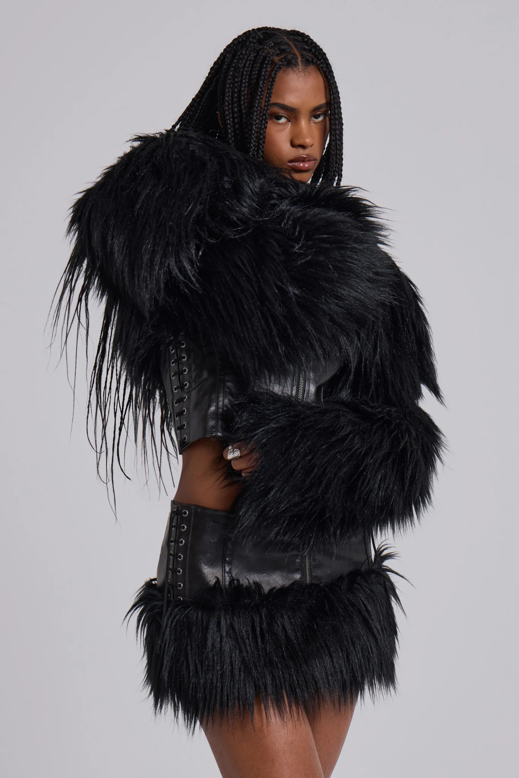Viera Faux Fur and Leather Jacket