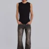Brown Creased Drift Bootcut Jeans