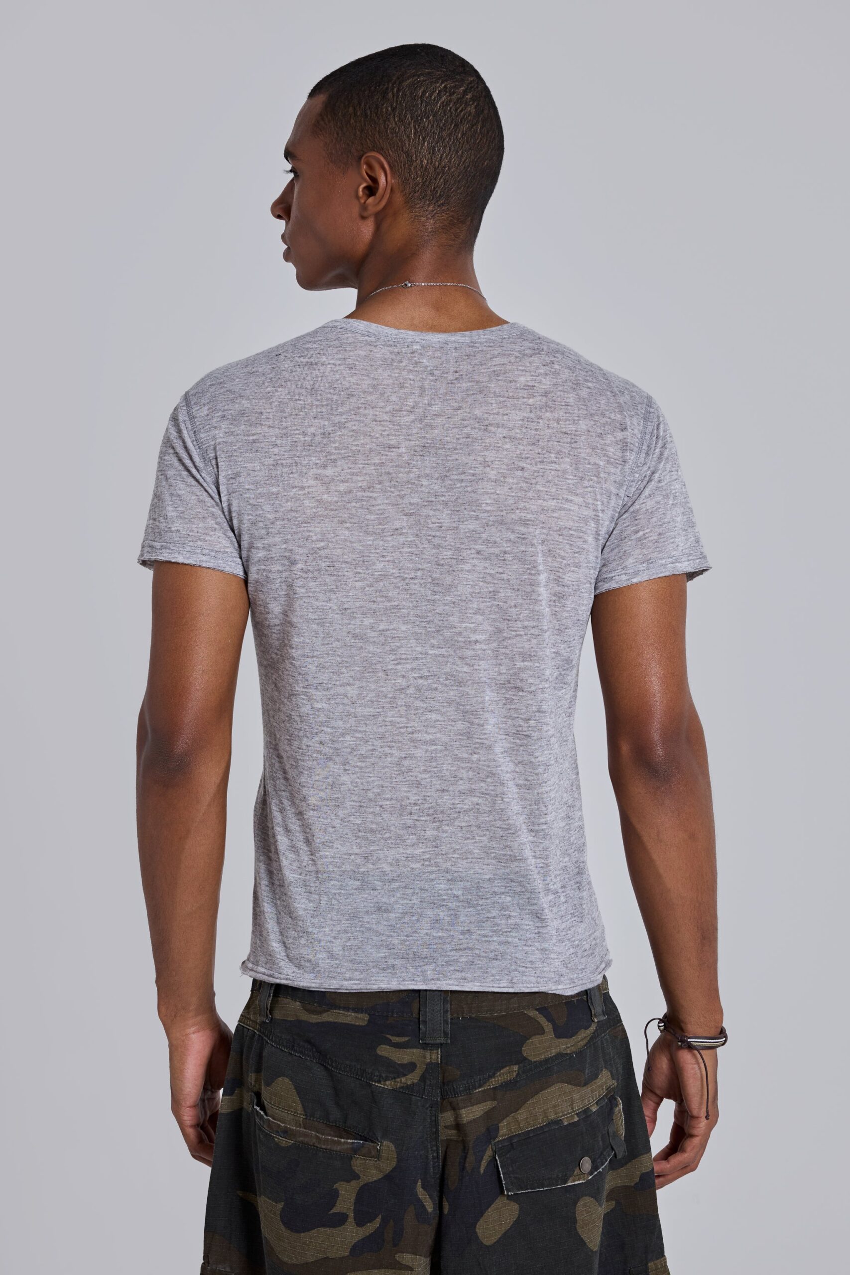 Grey Marl Haze Henley T-Shirt