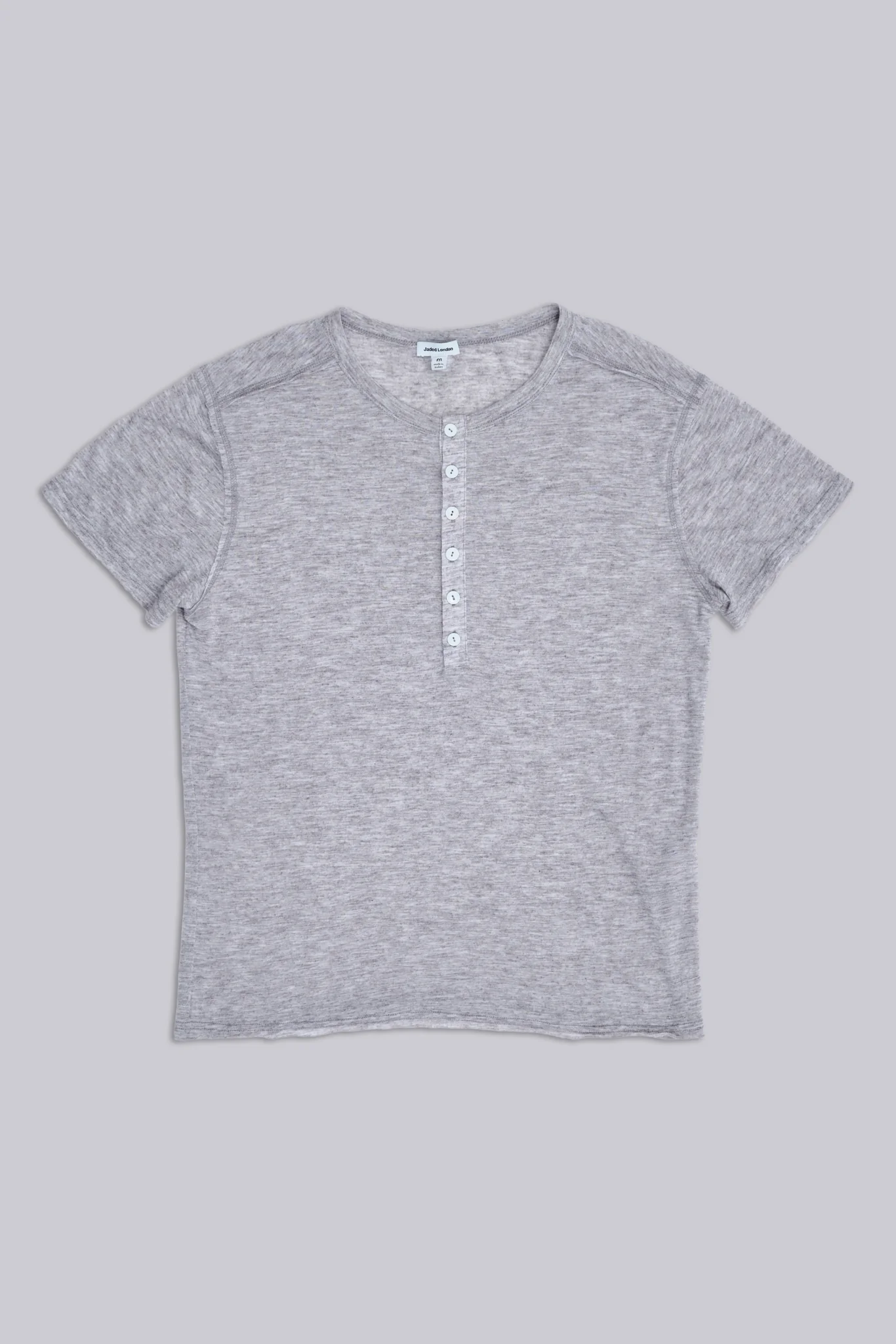 Grey Marl Haze Henley T-Shirt