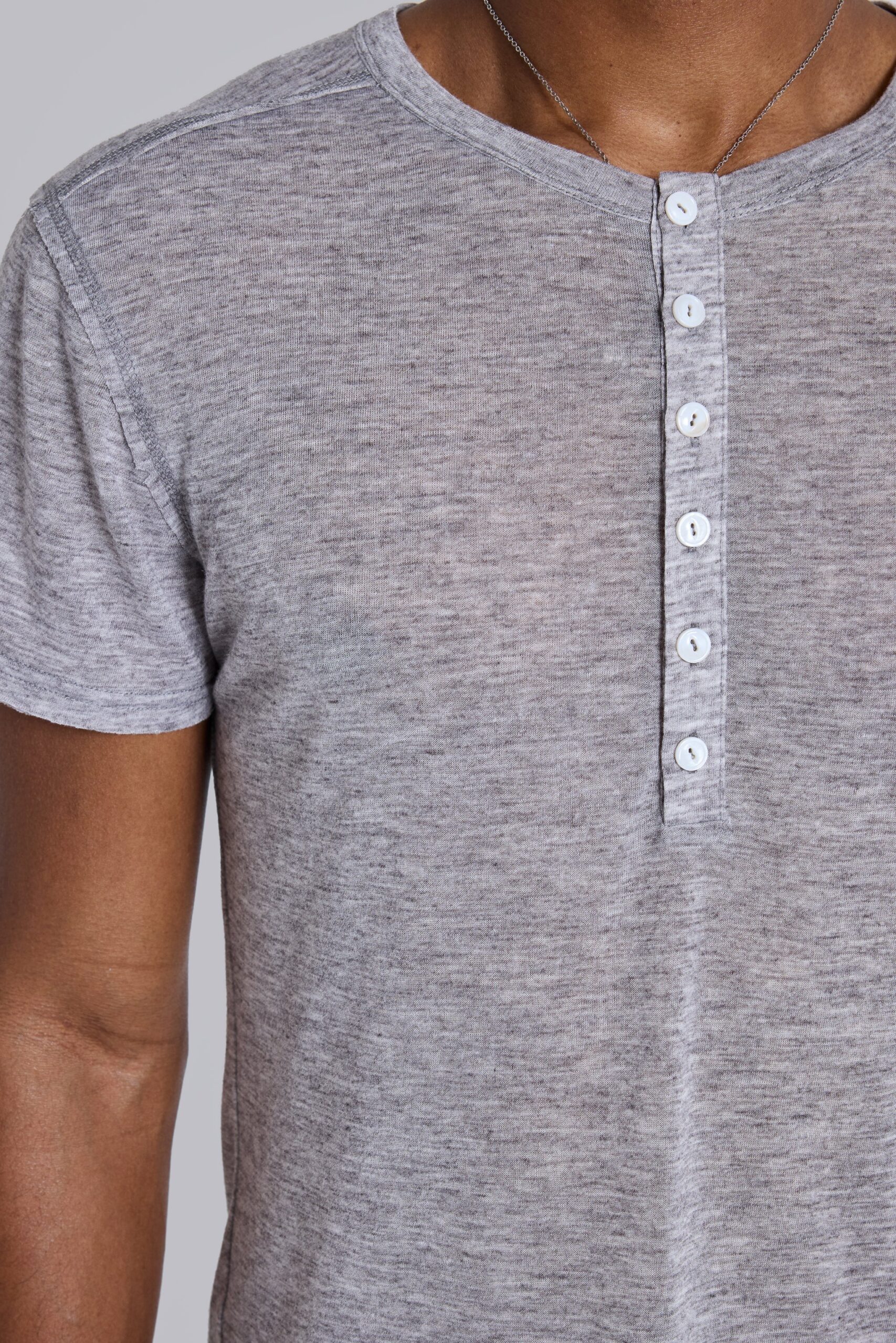 Grey Marl Haze Henley T-Shirt