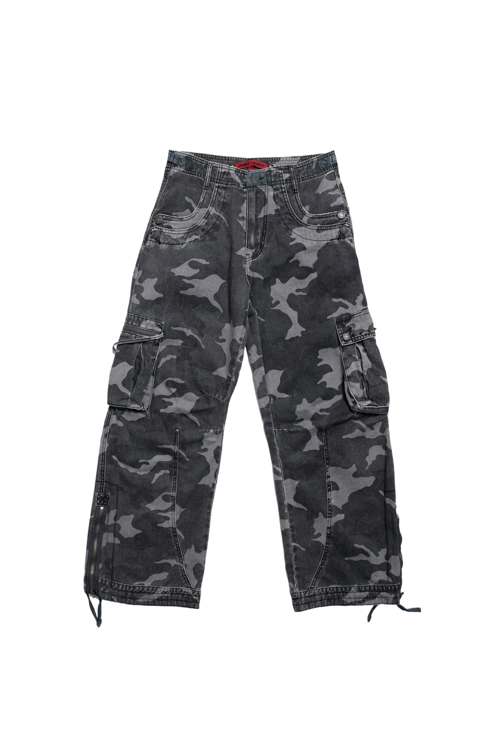 Washed Black Trooper Camo Cargo Pant