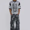 Washed Black Trooper Camo Cargo Pant