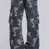 Washed Black Trooper Camo Cargo Pant