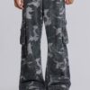 Washed Black Trooper Camo Cargo Pant