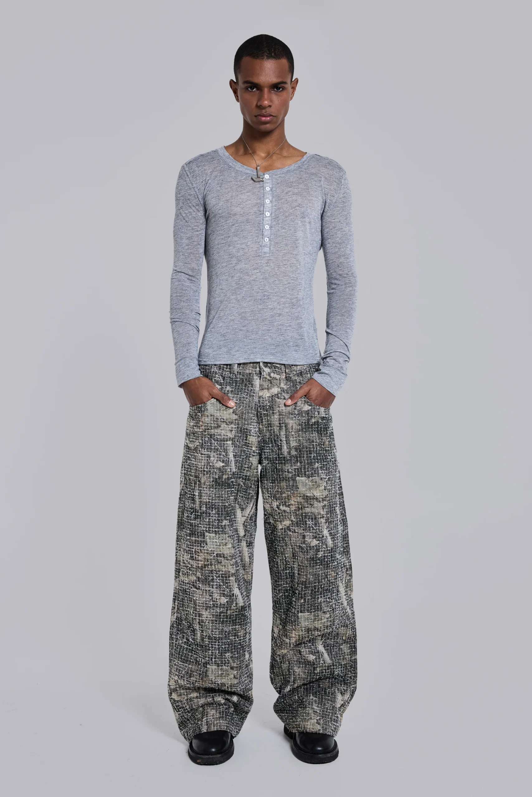 Needle Punch Woodland Camo Colossus Jeans