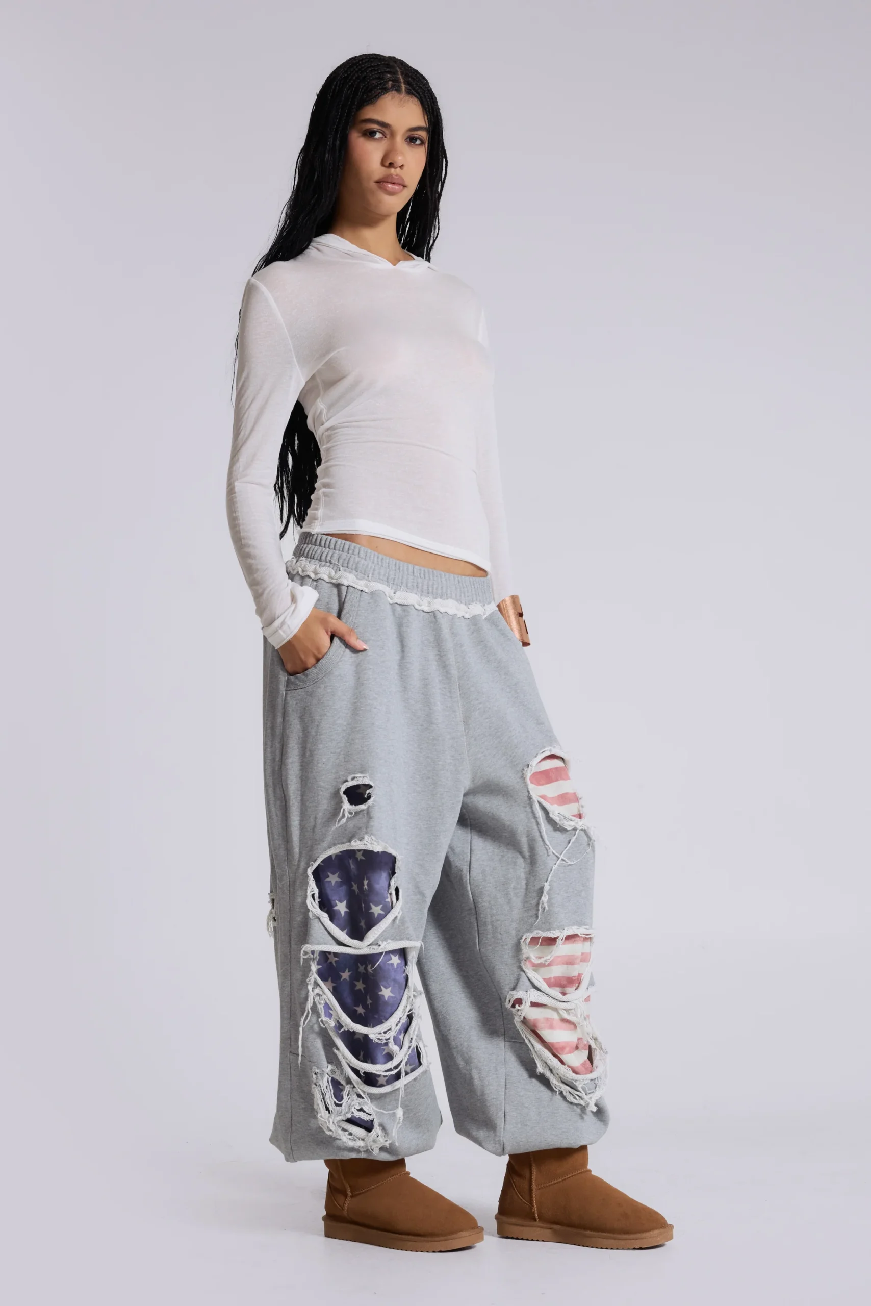 Stars and Stripes Distressed Monster Joggers