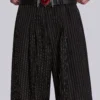 Black Pinstripe Goliath Suit Pants