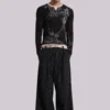 Black Pinstripe Goliath Suit Pants