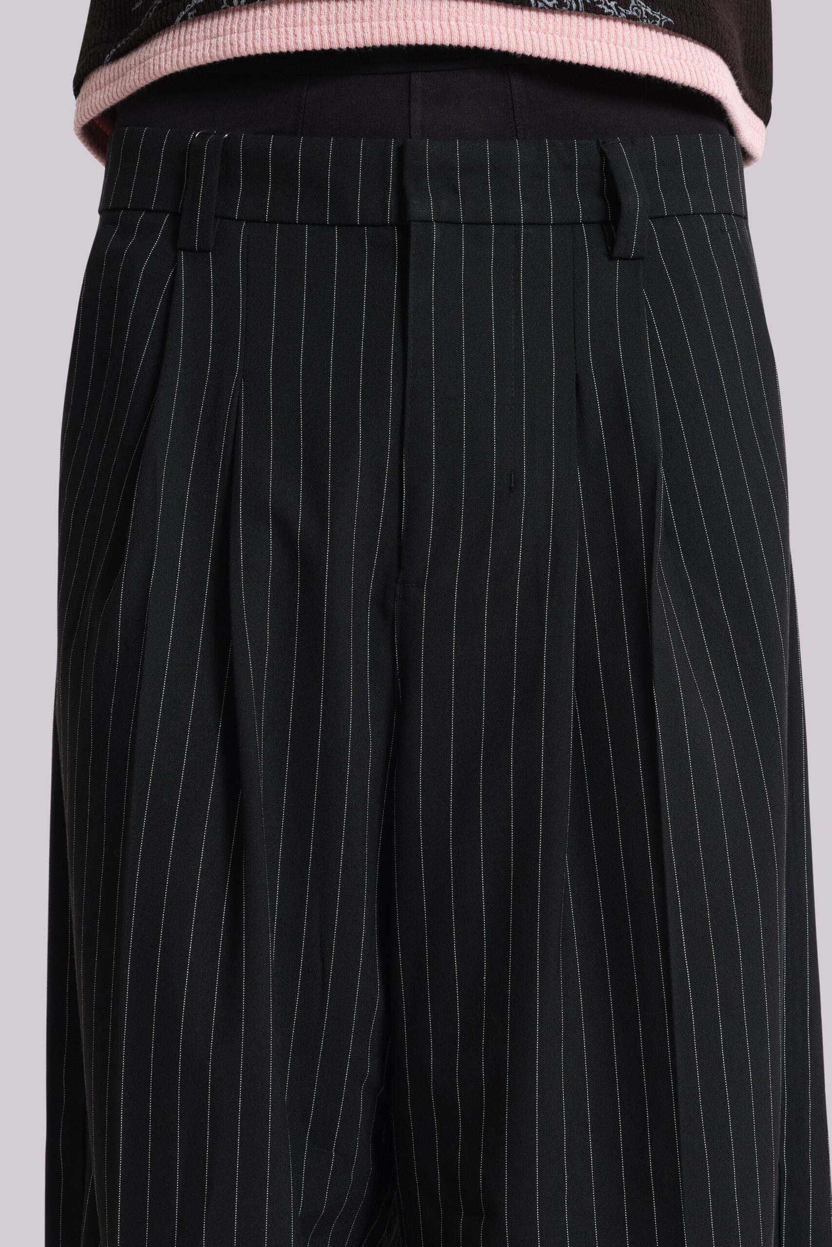 Black Pinstripe Goliath Suit Pants