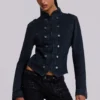 Rebel Military Jacket in Washed Black