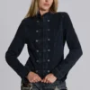 Rebel Military Jacket in Washed Black