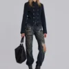 Rebel Military Jacket in Washed Black