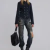 Rebel Military Jacket in Washed Black