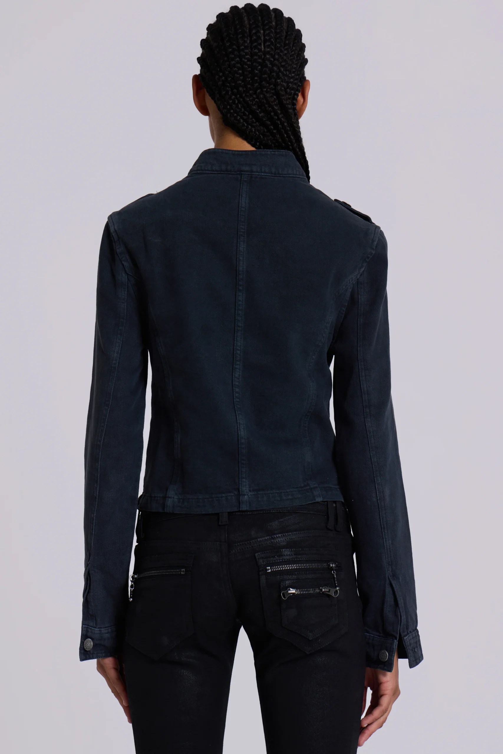 Rebel Military Jacket in Washed Black
