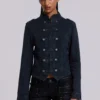 Rebel Military Jacket in Washed Black