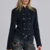 Rebel Military Jacket in Washed Black