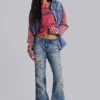 3266-mid-blue-distressed-creased-drift-flared-jeans-3.webp Mid Blue Distressed Creased Drift Flared Jeans