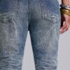 3266-mid-blue-distressed-creased-drift-flared-jeans-7.jpg Mid Blue Distressed Creased Drift Flared Jeans