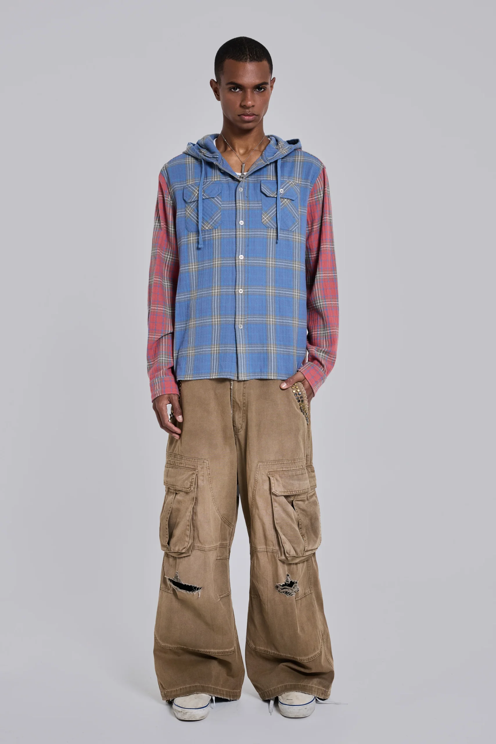 327-checked-button-up-hooded-shirt-2.webp Checked Button-Up Hooded Shirt