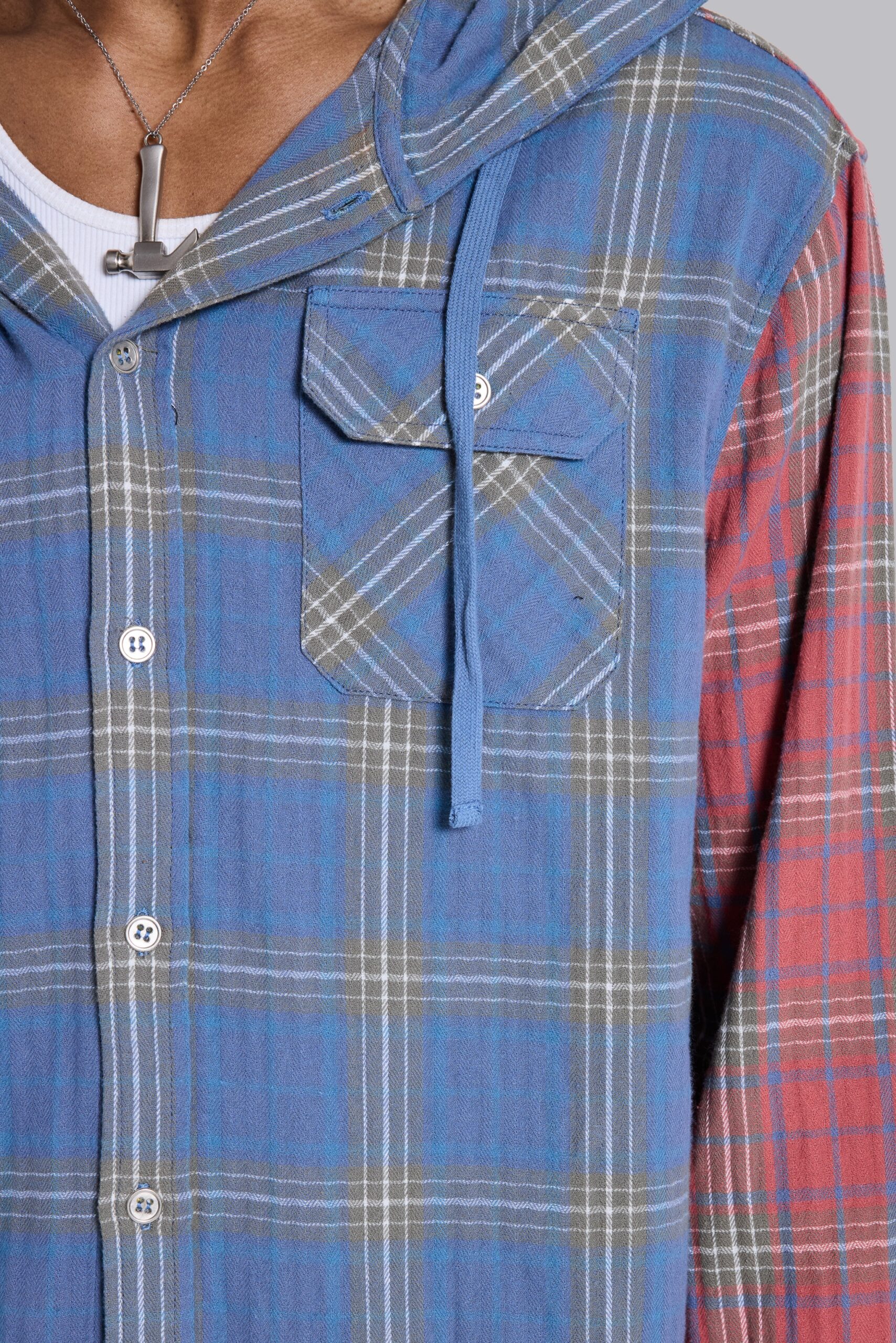 327-checked-button-up-hooded-shirt-5.jpg Checked Button-Up Hooded Shirt