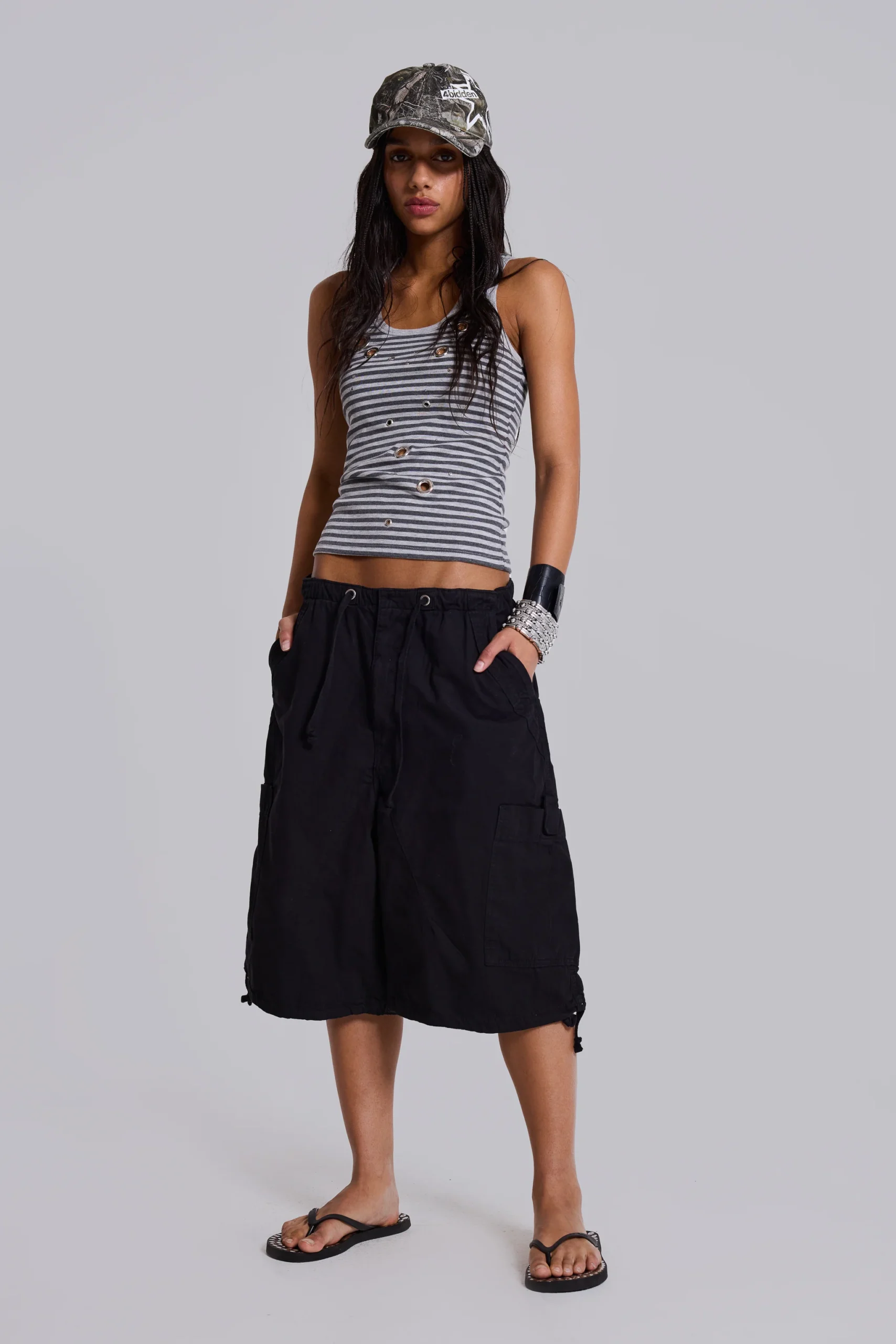 Black Parachute Cargo Shorts