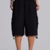 Black Parachute Cargo Shorts