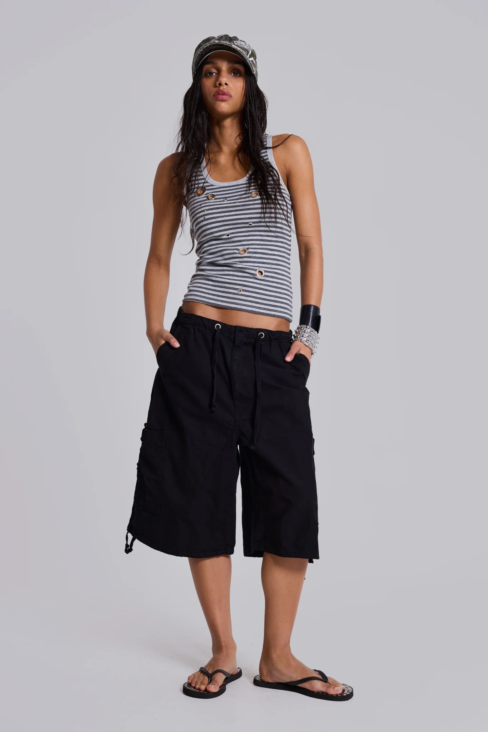 Black Parachute Cargo Shorts