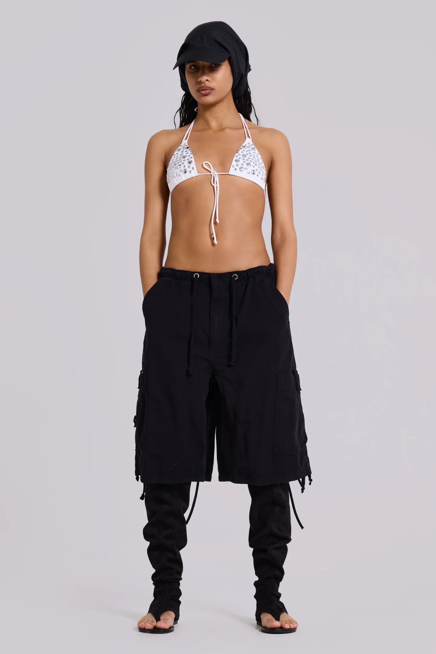 Black Parachute Cargo Shorts