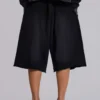 Washed Black Monster Jogger Shorts