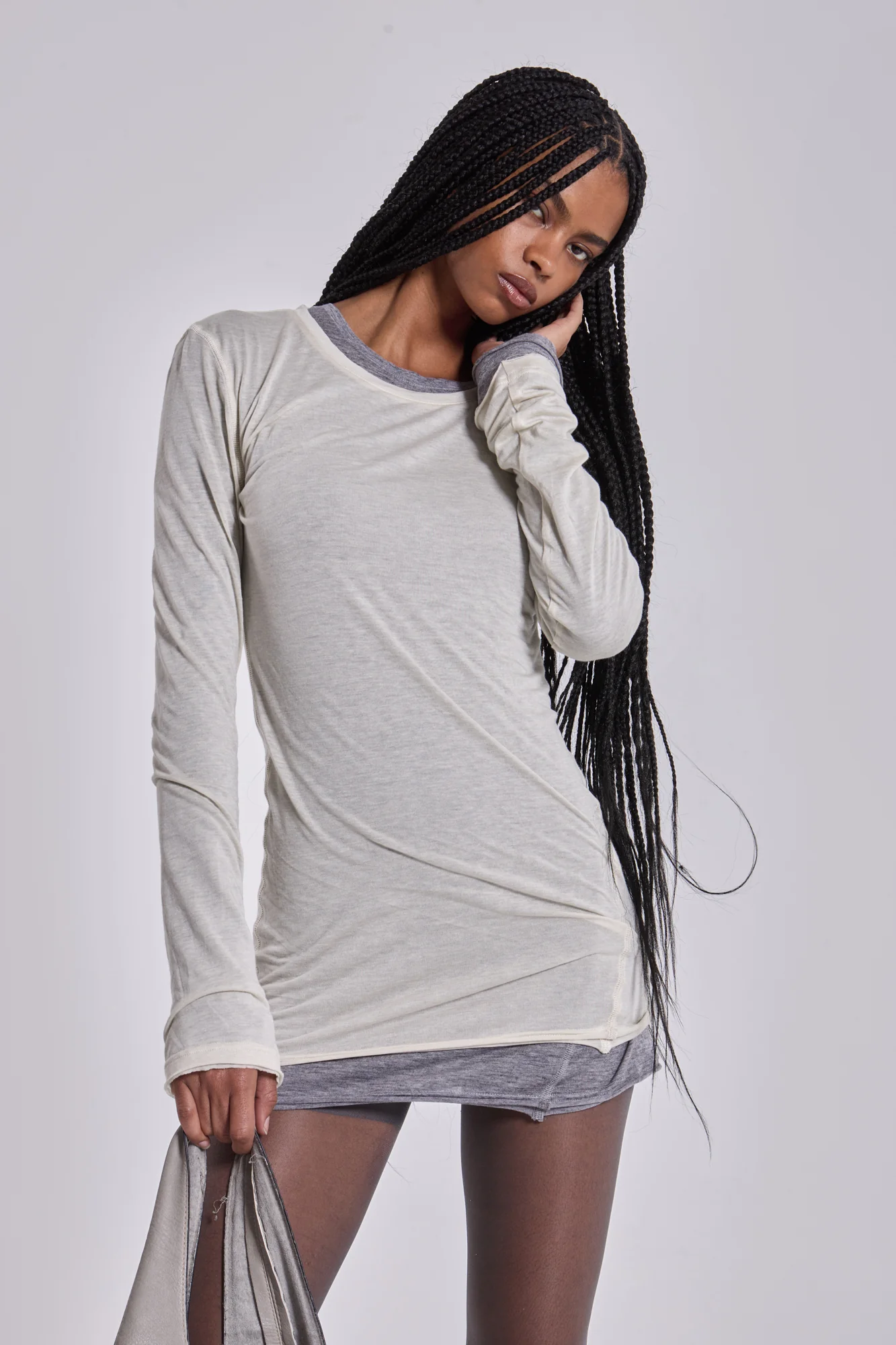 Oatmeal Mist Mini Dress