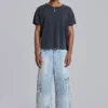 Washed Black Cropped Moth T-Shirt
