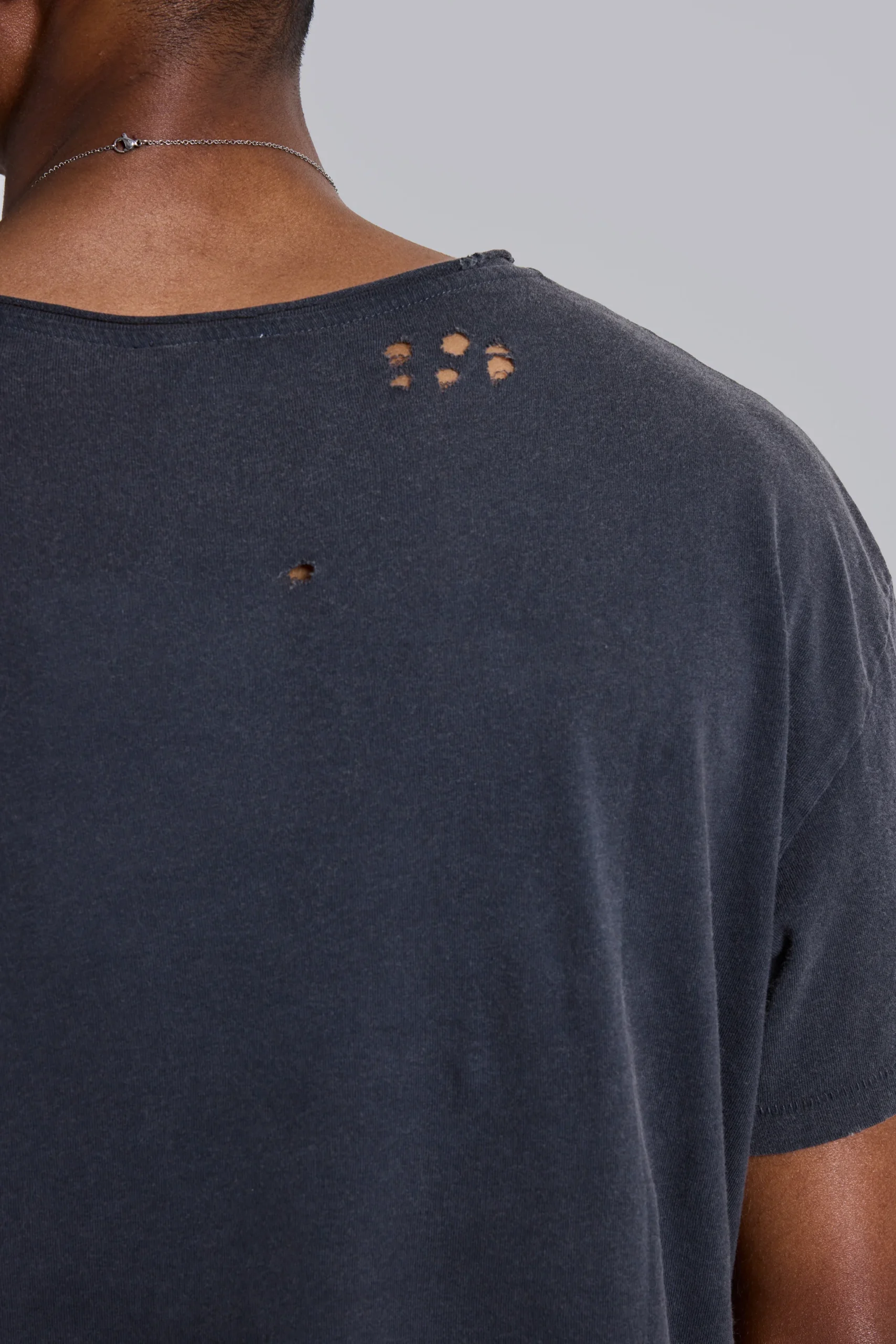 Washed Black Cropped Moth T-Shirt