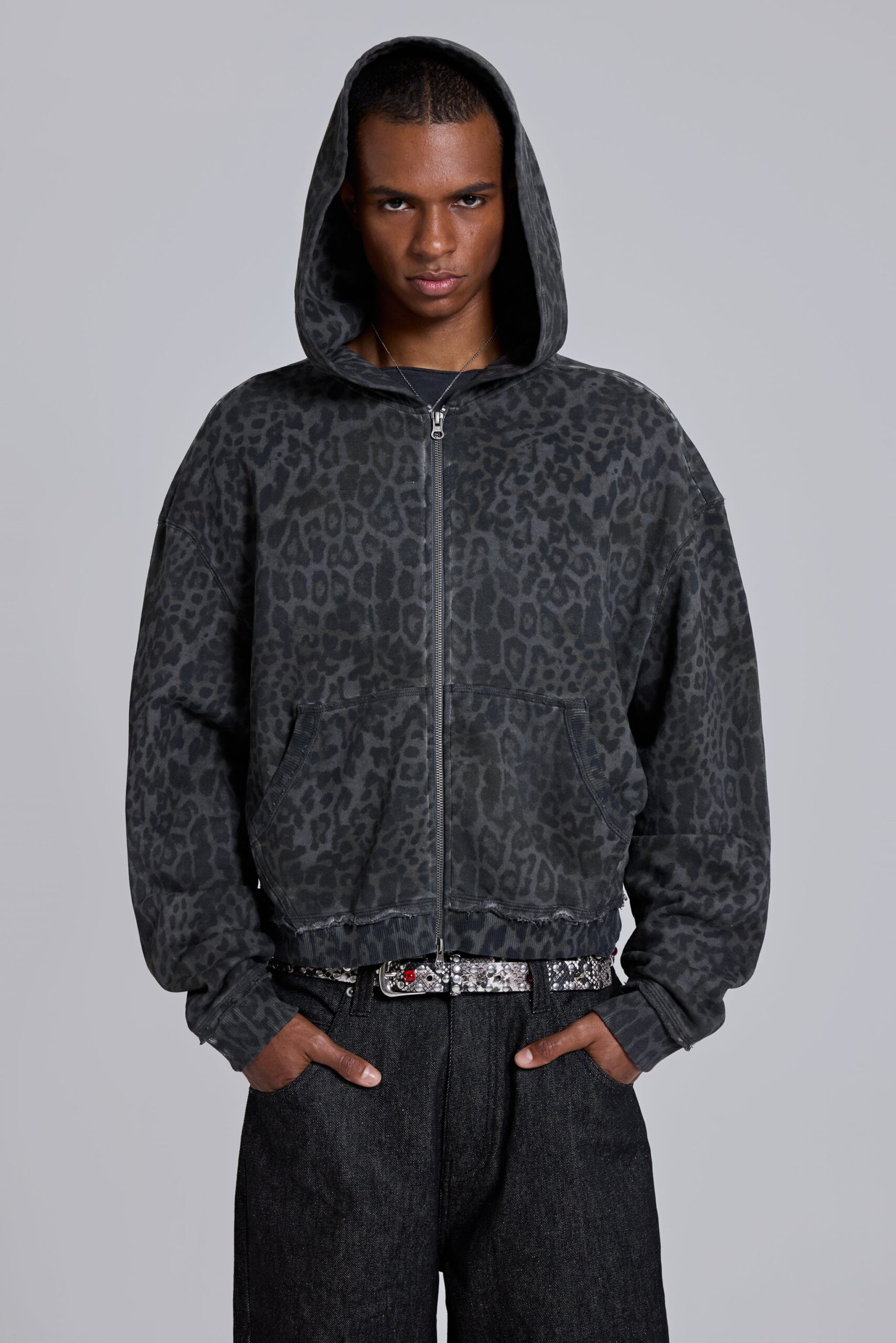 3713-charcoal-leopard-monster-hoodie-1.jpg Charcoal Leopard Monster Hoodie