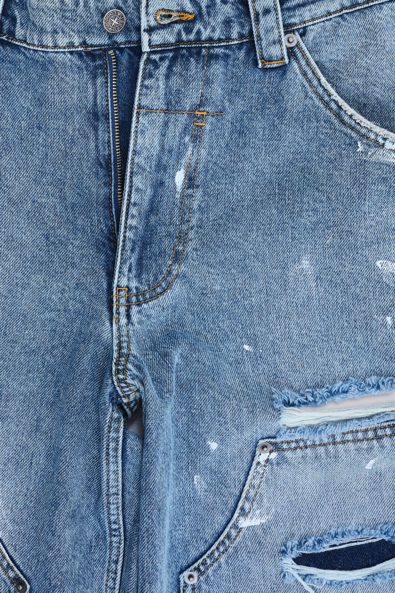 Blue Vintage Distressed Carpenter Jeans